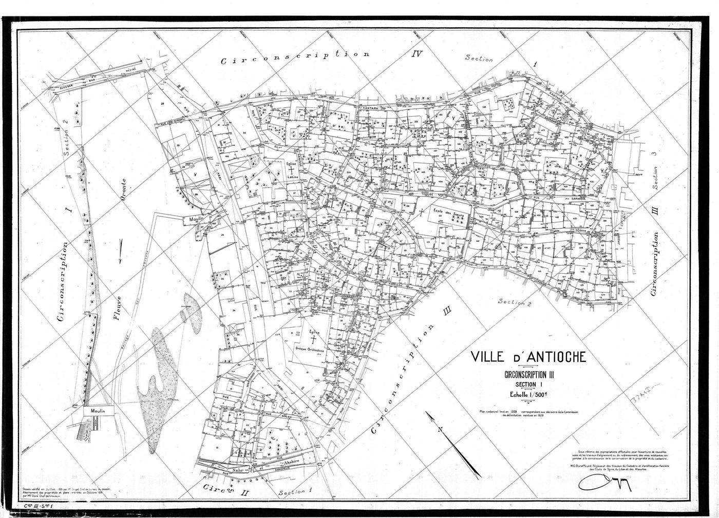 Ville d’Antioche — 1929 kadastro paftası, kent bütünü