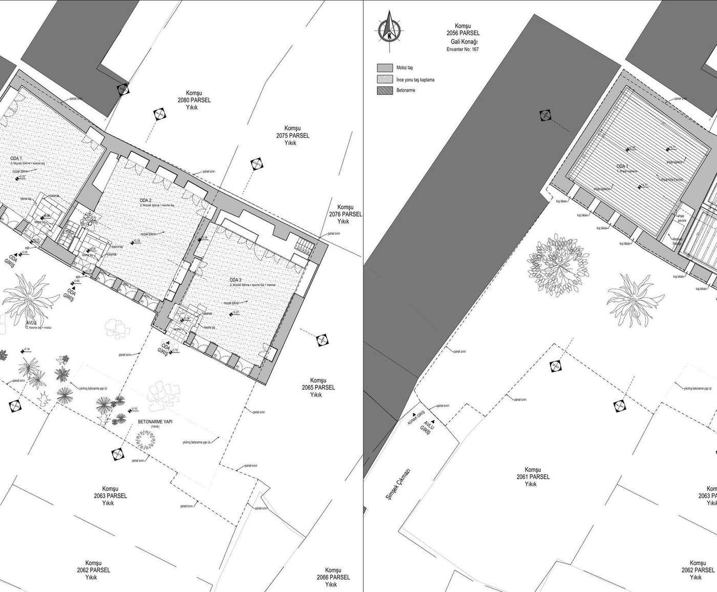 ZEMİN KAT PLANI — 4. Mıntıka 2060–2064 parsel