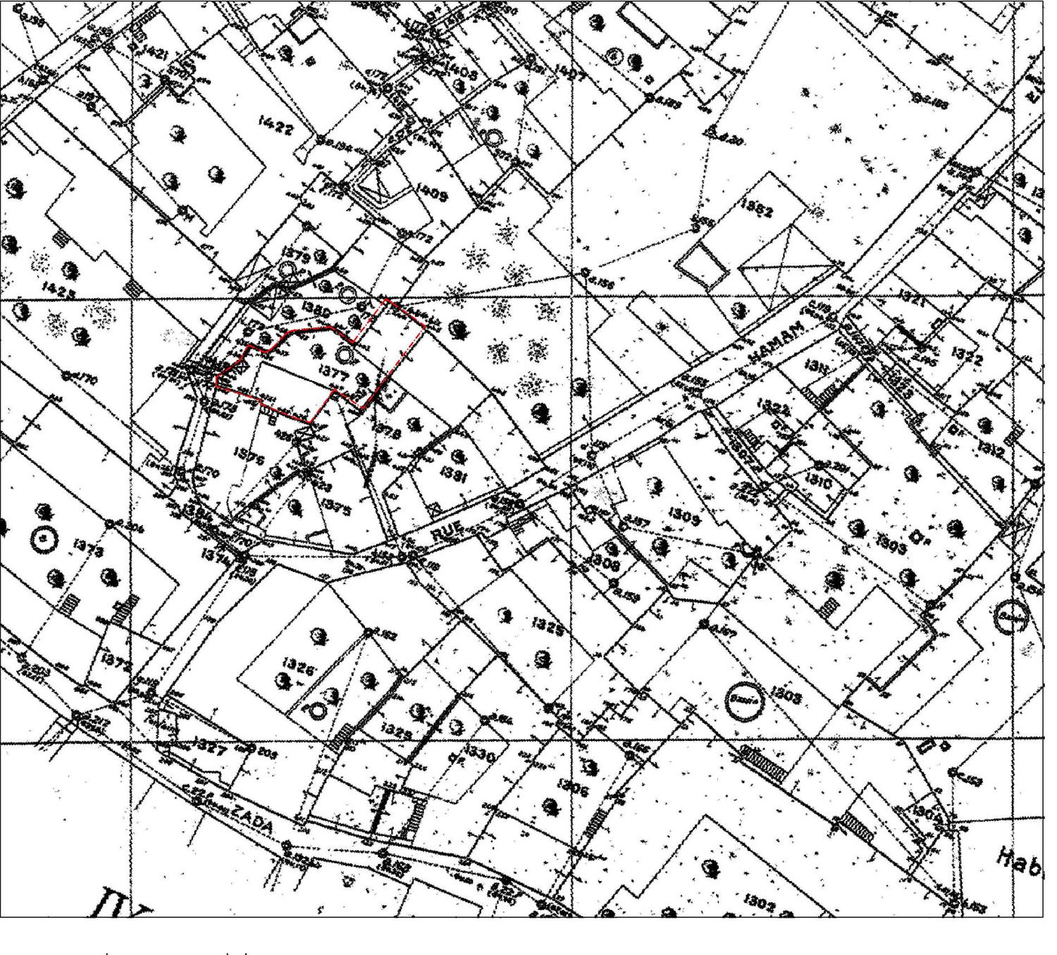 1929 tarihli Ville d’Antioche kadastro paftasında 1377 parsel